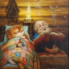 Схема вышивки «кот и  домовой»