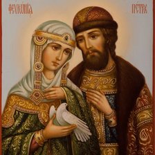 Схема вышивки «Икона Петра и Февронии»