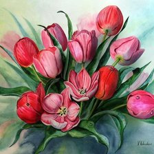 Схема вышивки «тюльпаны»