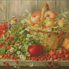 Схема вышивки «земляника»