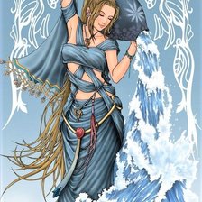 Схема вышивки «девушка в синем»