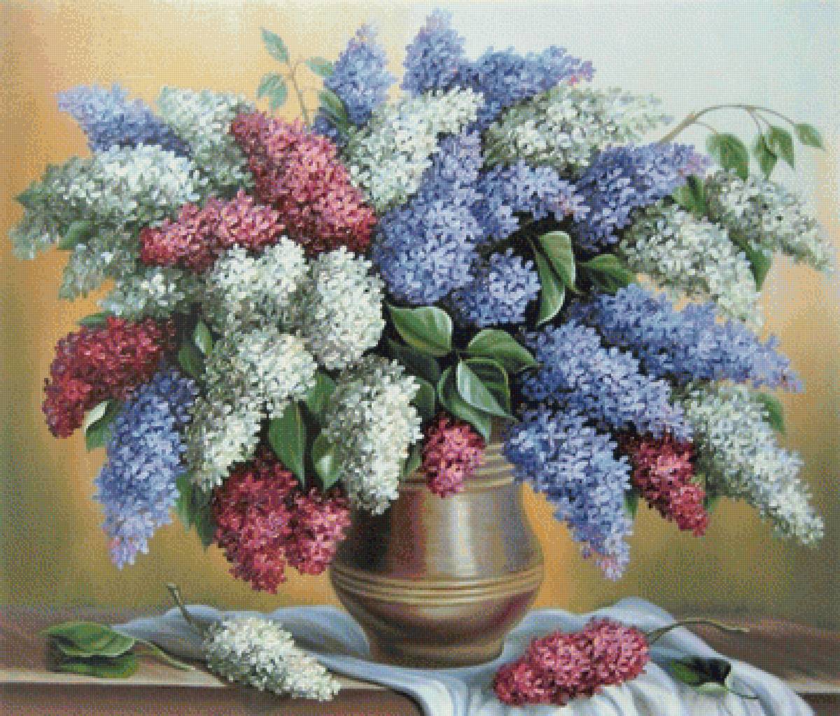 сирень - живопись, цветы, картина, сирень - предпросмотр