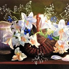 Схема вышивки «натюрморт с цветами»