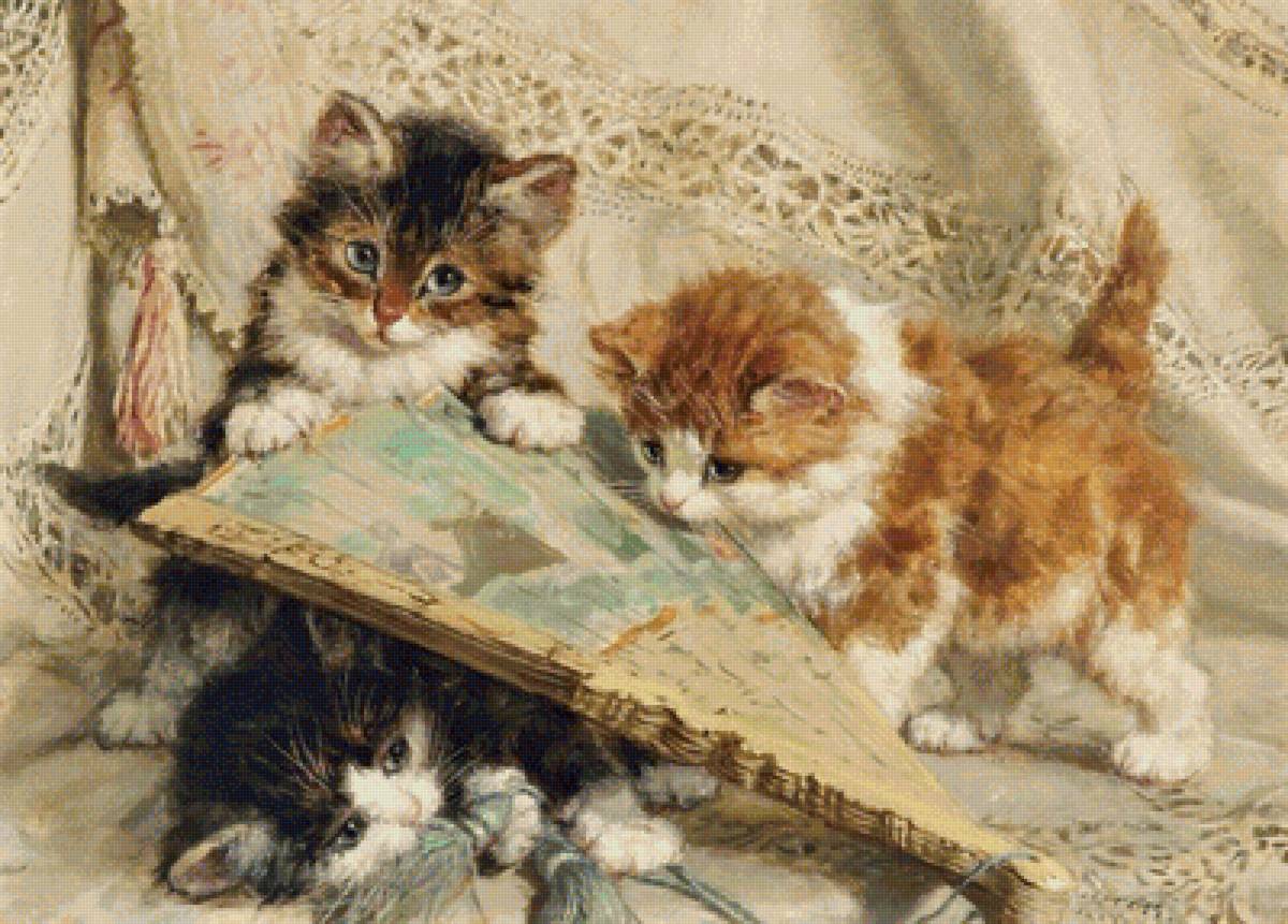 Забава котят - домашние любимцы, котята, животные - предпросмотр