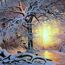 Схема вышивки «зимний пейзаж»