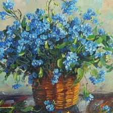 Схема вышивки «Незабудки»