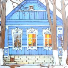 Схема вышивки «Мартовские сумерки,Дина Калинкина»