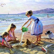 Схема вышивки «дети у моря»