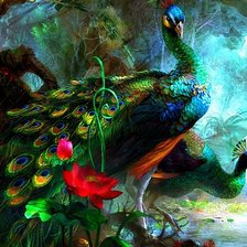 Схема вышивки «павлины»