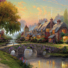 Схема вышивки «Томас Кинкейд мост»
