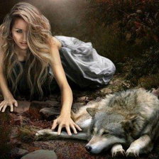 Схема вышивки «дева с волком»