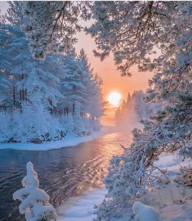 Морозная зима - мороз, зима, река - оригинал