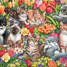 Схема вышивки «цветущий сад»