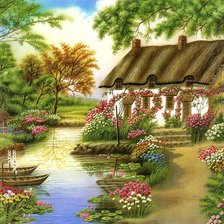 Схема вышивки «цветущий сад»