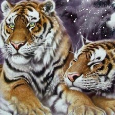 Схема вышивки «тигры»