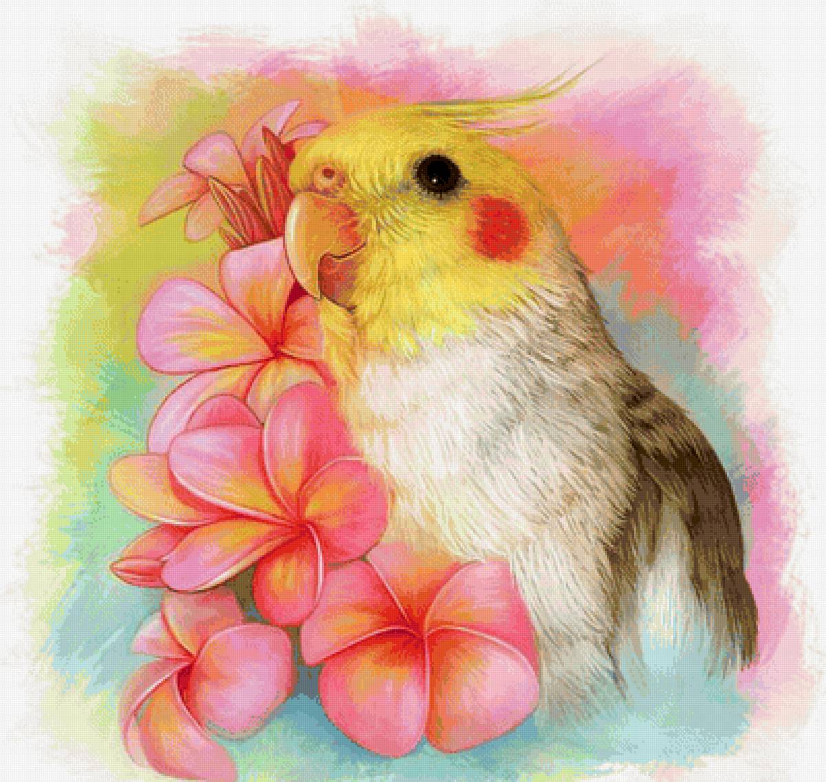 Птичка - арт, попугай, фэнтези, птица - предпросмотр