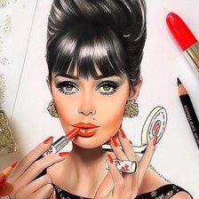 Схема вышивки «девушка пин-ап»