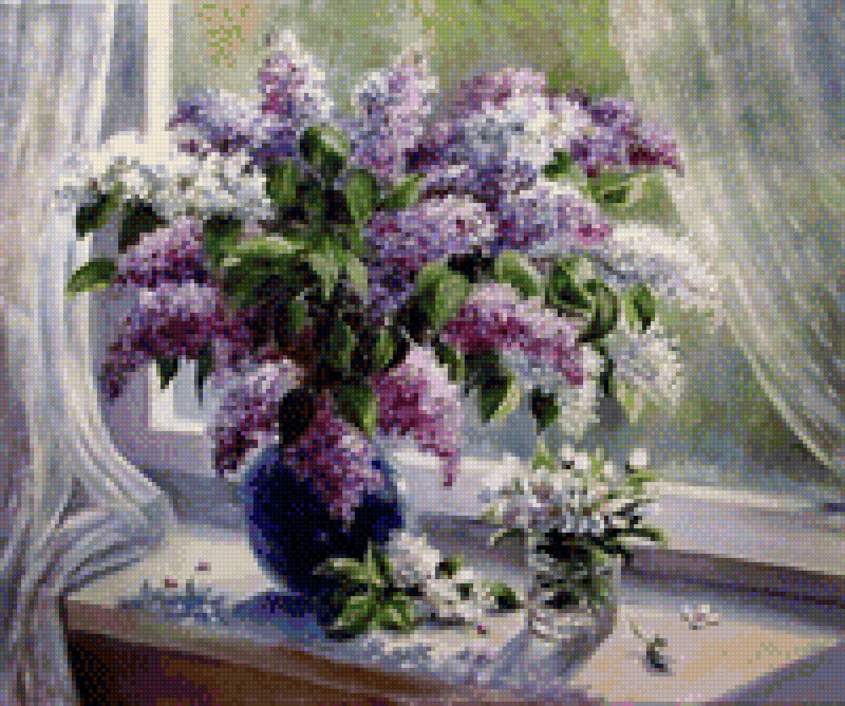 Сирень на окне - цветы, лето, сирень, окно - предпросмотр