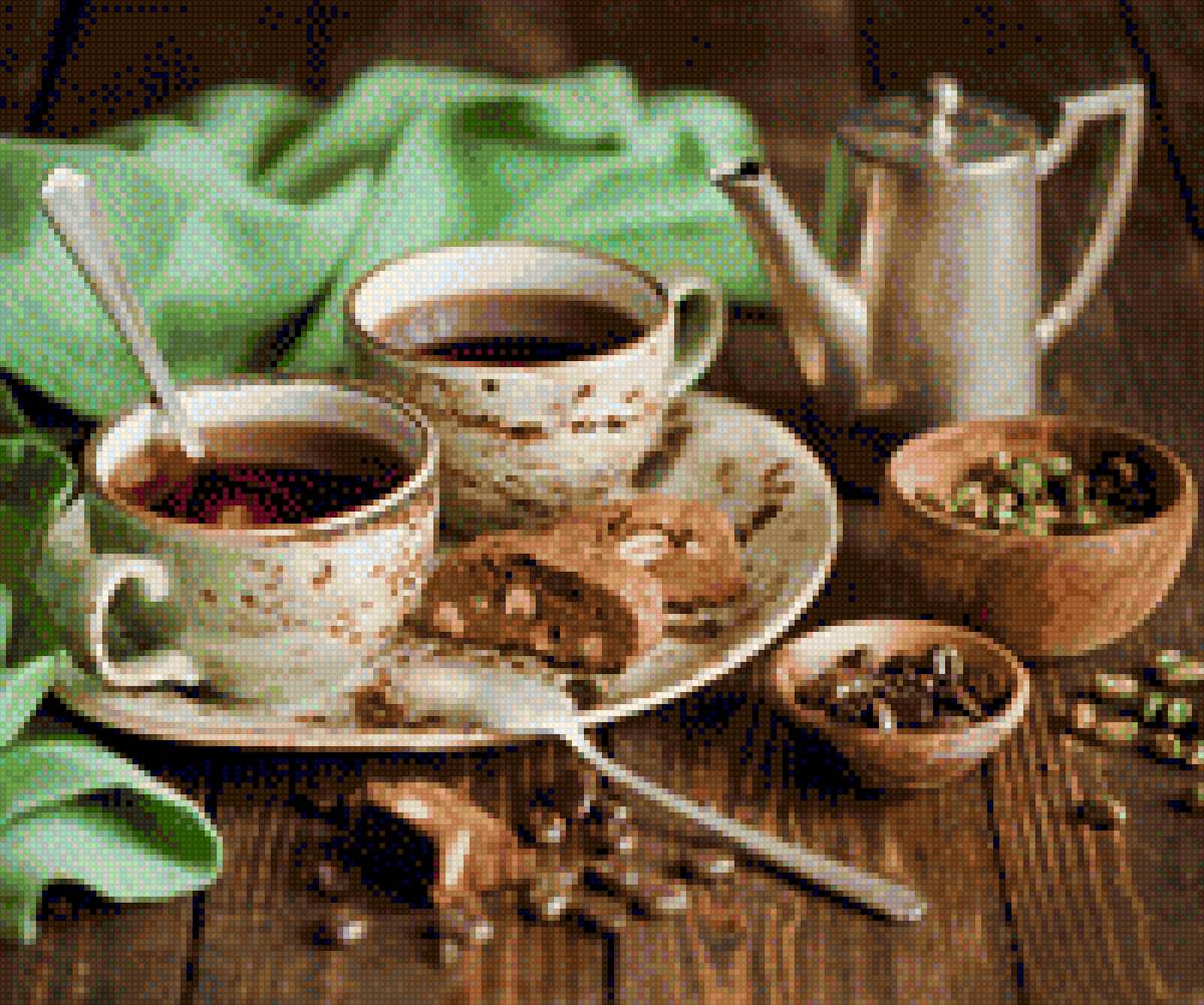 Кофе - доброе утро, для двоих, завтрак, на кухне, кофе - предпросмотр