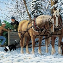 Схема вышивки «зимняя картина»