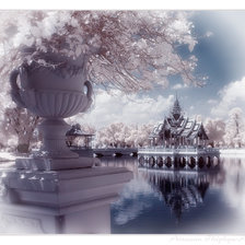 Схема вышивки «Беседка на пруду»