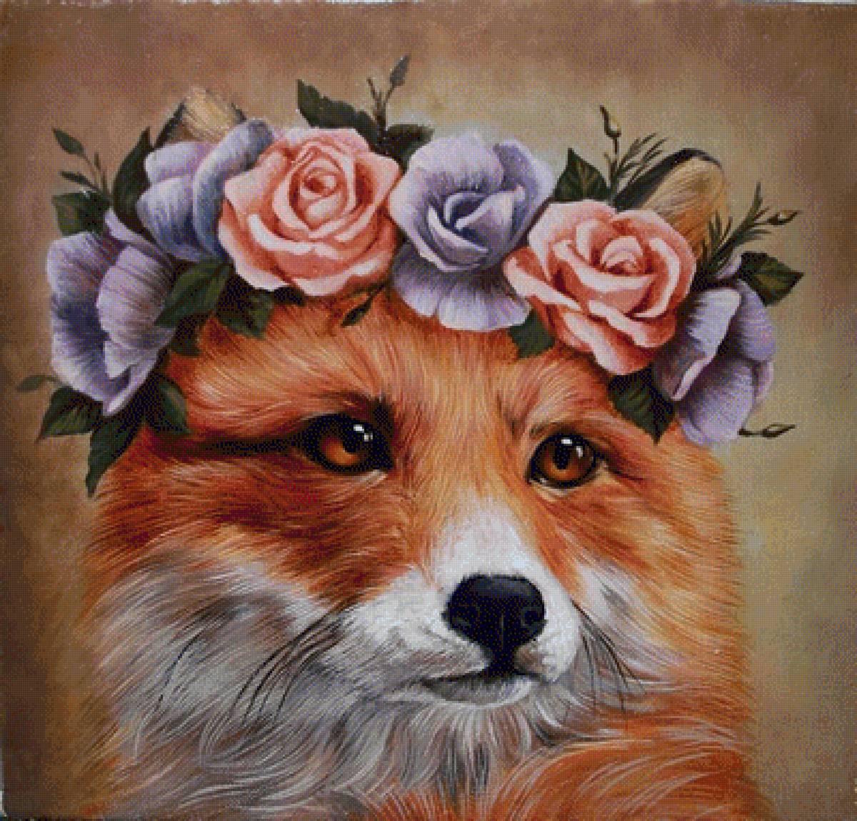 Иллюстратор Женя Филиппова - цветы, лиса - предпросмотр
