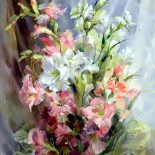 Схема вышивки «букет гладиолусов»