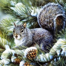 Схема вышивки «белочка»