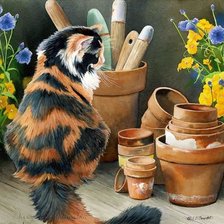 Схема вышивки «Котик»