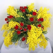 Схема вышивки «Мимоза и розы»