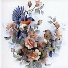 Схема вышивки «птички»