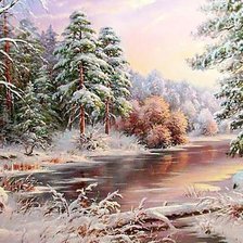 Схема вышивки «зимний лес»