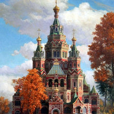 Схема вышивки «Храм Петра и Павла»