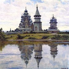 Схема вышивки «Утро в Кижах»