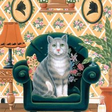 Схема вышивки «Котик»