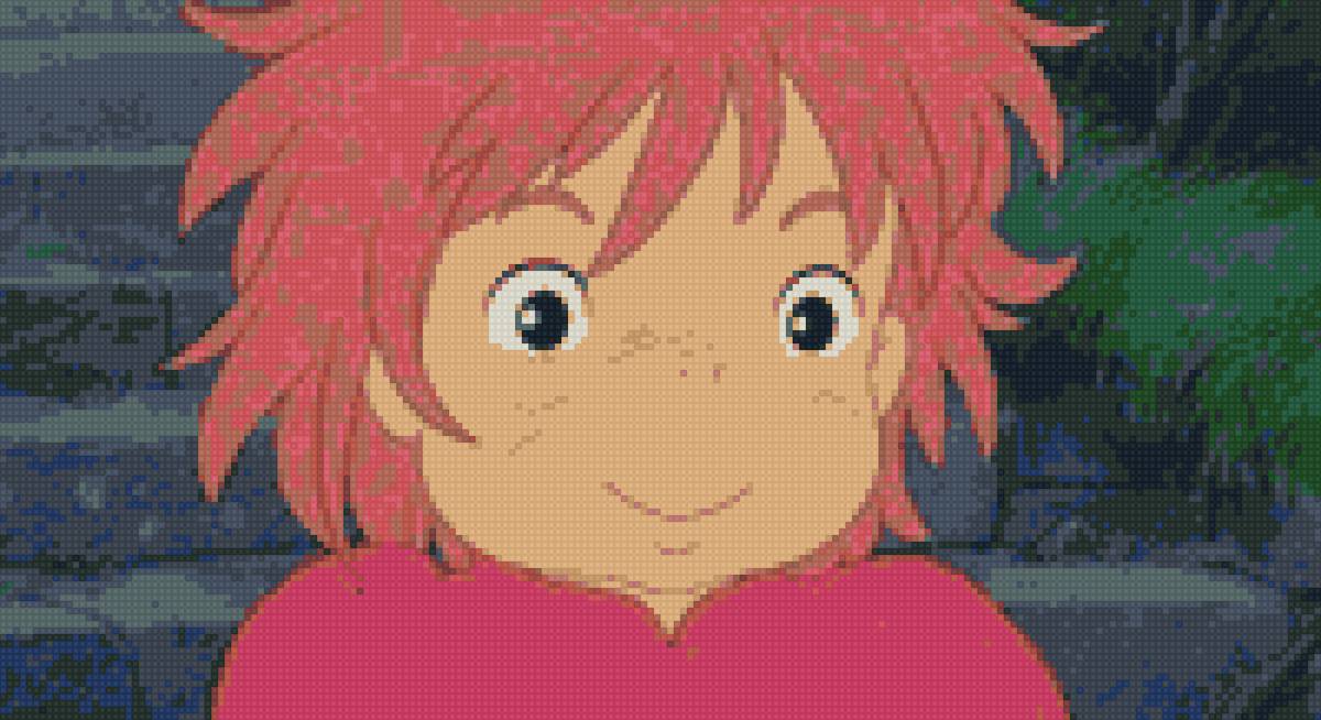 Рыбка поньо на утесе - поньо, китай, на утесе, аниме, рыбка - предпросмотр