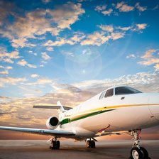 Схема вышивки «Самолет на закате»