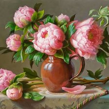Схема вышивки «Пионы в вазе 2»