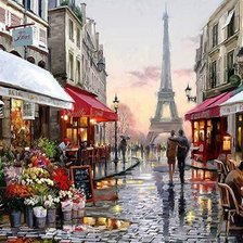 Схема вышивки «парижская улочка»