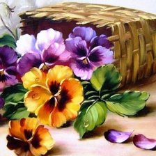 Схема вышивки «анютины глазки»