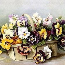 Схема вышивки «Кошница с теменужки»