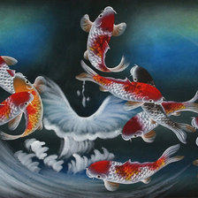 Схема вышивки «карпы кои»