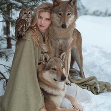 Схема вышивки «дева с волком»