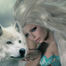 Схема вышивки «дева с волком»