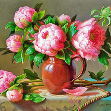 Схема вышивки «пионы»