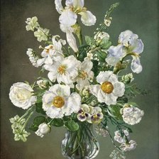 Схема вышивки «белые цветы»