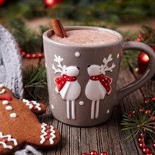 Схема вышивки «Чашка с оленями»