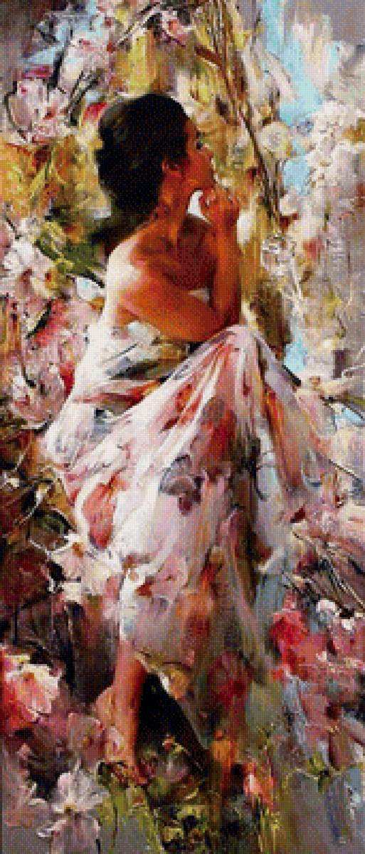 девушка и цветы - люди. цветы - предпросмотр