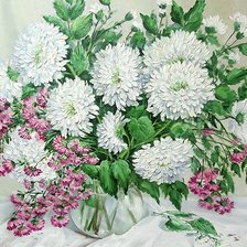 Схема вышивки «Хризантемы»