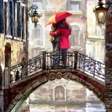 Схема вышивки «пара на мосту»